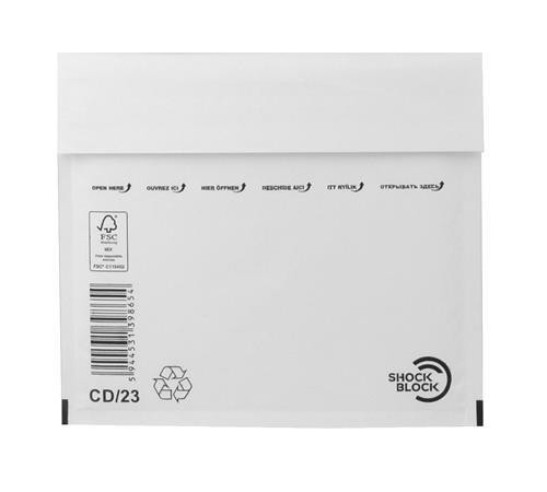 Air cushion bag, 175x200 mm outside, 165x180 mm inside, VICTORIA PAPER, "CD envelope", white