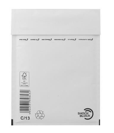 Air cushion bag, 170x225 mm outside, 150x215 mm inside, VICTORIA PAPER, "W3", white