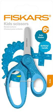 School scissors, 13 cm, FISKARS "Glitter Kids", blue