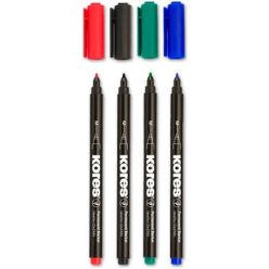   Alkoholos marker készlet, CD/DVD, 1 mm, KORES, 4 különböző szín