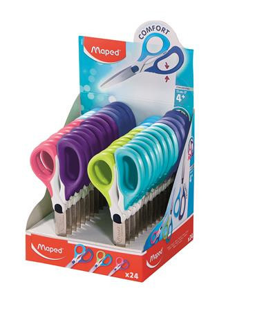 Scissors display, school, 13 cm, MAPED "Sensoft Asym", mixed colours