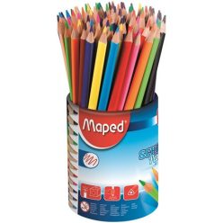   Színes ceruza készlet, háromszögletű, ceruzatartó, MAPED "School Peps"