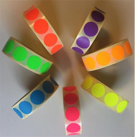 Label, 20 mm round, 1000 labels/roll, pink