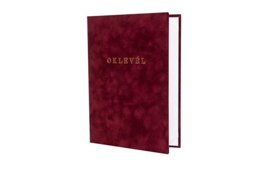 Letter holder, A4, exclusive, gold plated, burgundy