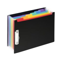   Harmonikamappa felírótáblával, 6 rekeszes, VIQUEL "Rainbow Class", fekete