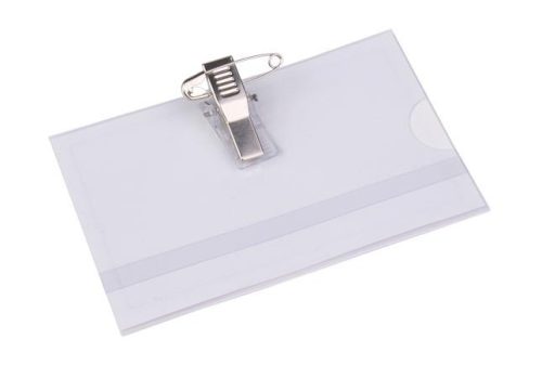 Name badge with clip and pin, 88x54 mm, VICTORIA OFFICE