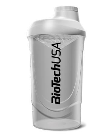 Mixing bottle, 600ml, BIOTECH USA "Wave Shaker", transparent