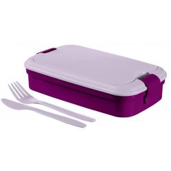   Ételtartó, evőeszközzel, CURVER "Lunch&Go", lila