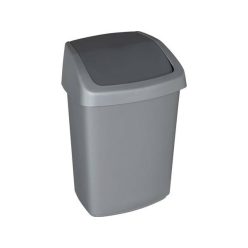   Billenős szemetes, 25 l, CURVER "Swing top", ezüst/grafit