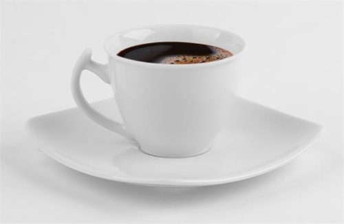 Coffee cup + saucer, ROTBERG, white, 25cl, set of 6, "Quadrate"