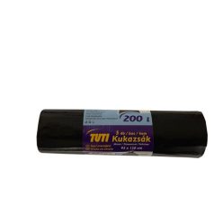   Szemeteszsák, extra erős, 200 l, 5 db, TUTI "Mega"