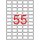 Label, universal, 36.8x23.8 mm, removable, rounded heel, APLI, 5500 labels per pack