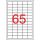Label, universal, 38x21.2 mm, removable, APLI, 6500 labels per pack
