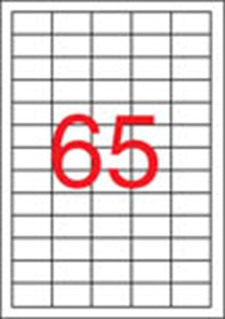 Label, universal, 38x21.2 mm, removable, APLI, 6500 labels per pack