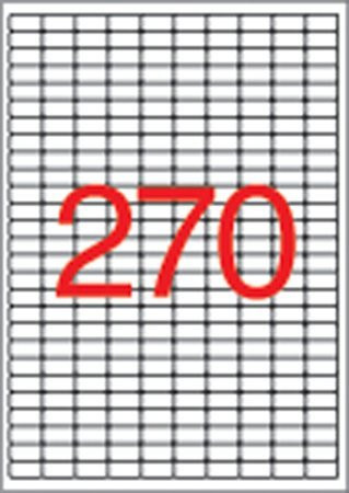 Label, universal, 17,8x10 mm, removable, rounded heel, APLI, 6750 labels/pack