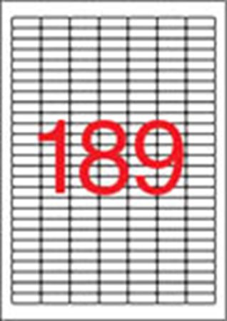 Label, universal, 25.4x10 mm, removable, rounded corners, APLI, 4725 labels/pack