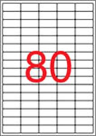 Label, universal, 35.6x16.9 mm, removable, rounded heel, APLI, 2000 labels per pack