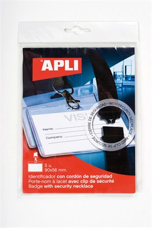 Identity card holder, hanging around neck, with safety buckle, 90x56 mm, APLI