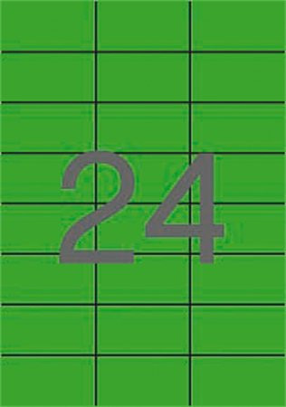 Label, 70x37 mm, colour, APLI, green, 2400 labels per pack
