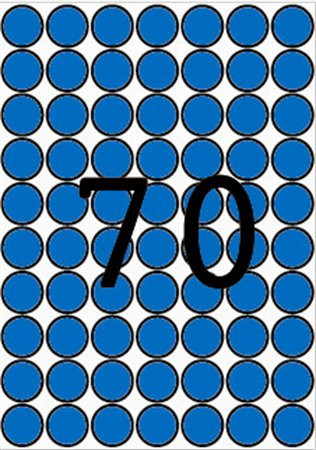 Labels, 19 mm round, colour, A5, APLI, blue, 560 labels per pack