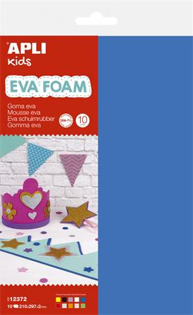 Foam rubber, 200x300 mm, APLI Kids "Eva Sheets", mixed colours