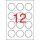 Label, 60 mm round, white, APLI, 1200 labels per pack