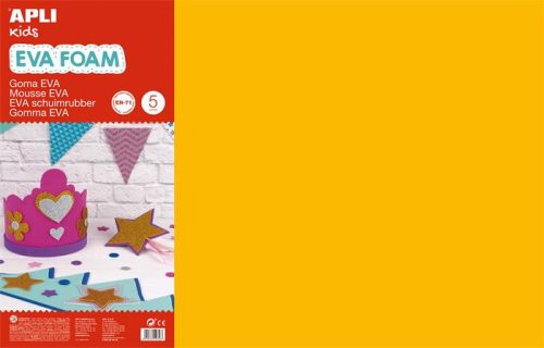 Sponge rubber, 400x600 mm, APLI Kids "Eva Sheets", orange