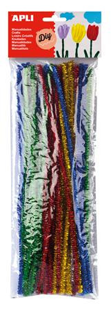 Chenille, glitter, APLI "Creative", mixed colours