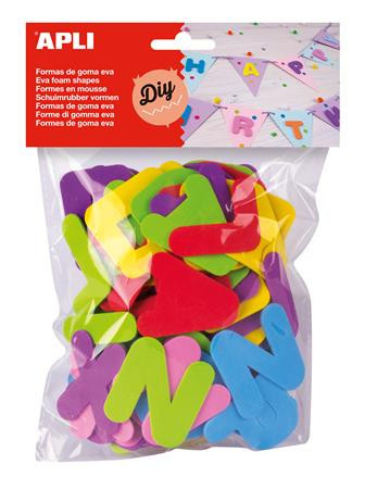 Foam rubber, letters, APLI Creative "Eva Sheets", mixed colours