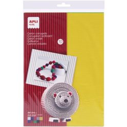   Corrugated board, 297x210 mm, 10 sheets, APLI Kids, mixed colours