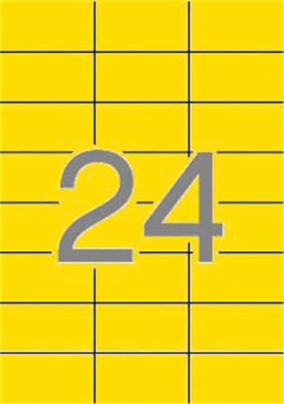 Label, 70x37 mm, colour, APLI, yellow, 480 labels per pack