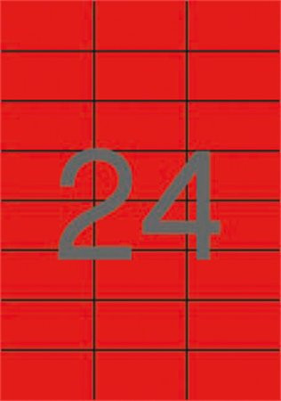 Label, 70x37 mm, colour, APLI, red, 480 labels per pack