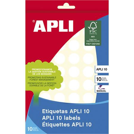 Label, 16 mm round, handwritten, APLI, 540 labels per pack