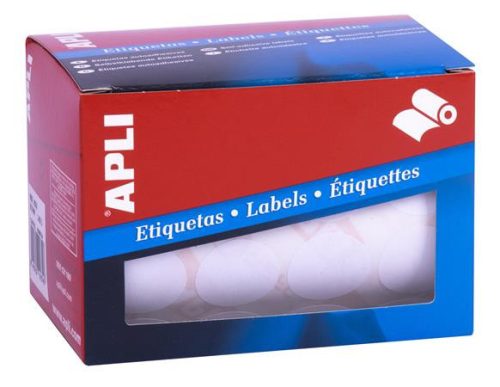 Label, 25 mm round, handwritten, in roll, APLI, 2400 labels per pack