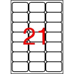   Label, universal, 63.5x38.1 mm, rounded corners, APLI, 2100 labels per pack