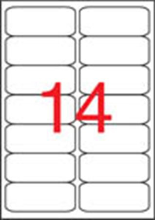 Label, universal, 99.1x38.1 mm, rounded corners, APLI, 1400 labels per pack