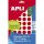 Labels, 16 mm round, handwritten, colour, APLI, red, 432 labels per pack