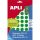 Labels, 16 mm round, handwritten, colour, APLI, green, 432 labels per pack