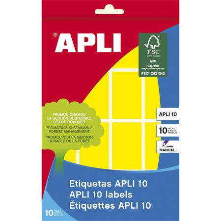 Labels, 25x40 mm, handwritten, colour, rounded corners, APLI, yellow, 128 labels per pack