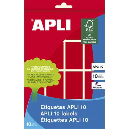Labels, 25x40 mm, handwritten, colour, rounded corners, APLI, red, 128 labels per pack