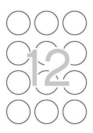 Label, 60 mm round, colour, APLI, neon yellow, 240 labels per pack