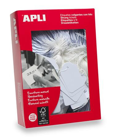 Price tag, 18x29 mm, APLI, white