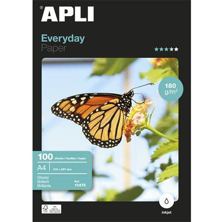 Photo paper, inkjet, A4, 180 g, glossy, APLI "Everyday"