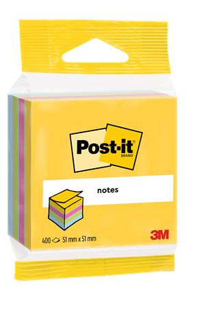Self-adhesive notepad, 51x51 mm, 400 sheets, blister, 3M POSTIT, ultra colours
