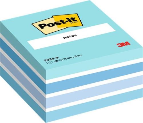 Self-adhesive notepad, 76x76 mm, 450 sheets, 3M POSTIT, watercolour blue