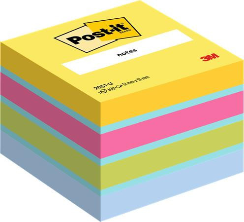 Sticky note pad, 51x51 mm, 400 sheets, 3M POSTIT, ultra colours