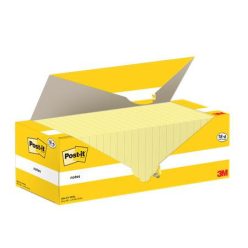   Sticky note pad, 76x76 mm, 18+6x100 sheets, 3M POSTIT, canary yellow