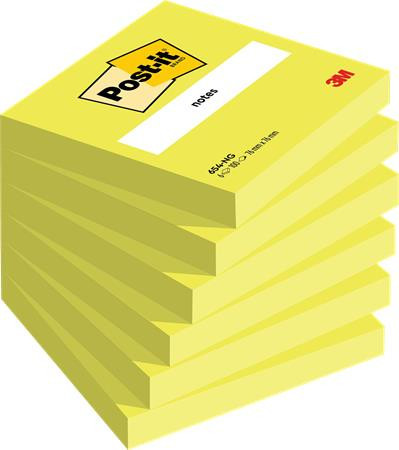 Sticky note pad, 76x76 mm, 6x100 sheets, 3M POSTIT, neon green