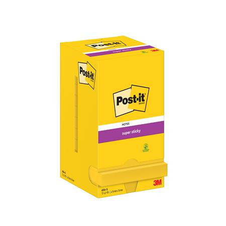 Self-adhesive notepad, 76x76 mm, 12x90 sheets, 3M POSTIT "Super Sticky", ultra yellow