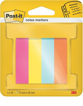 Label, paper, 4x50 sheets, 15x50 mm, 3M POSTIT "Poptimistic", mixed